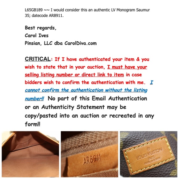 Auth Louis Vuitton Saumur 35 Crossbdy Bag L65GB189 - Picture 4 of 8